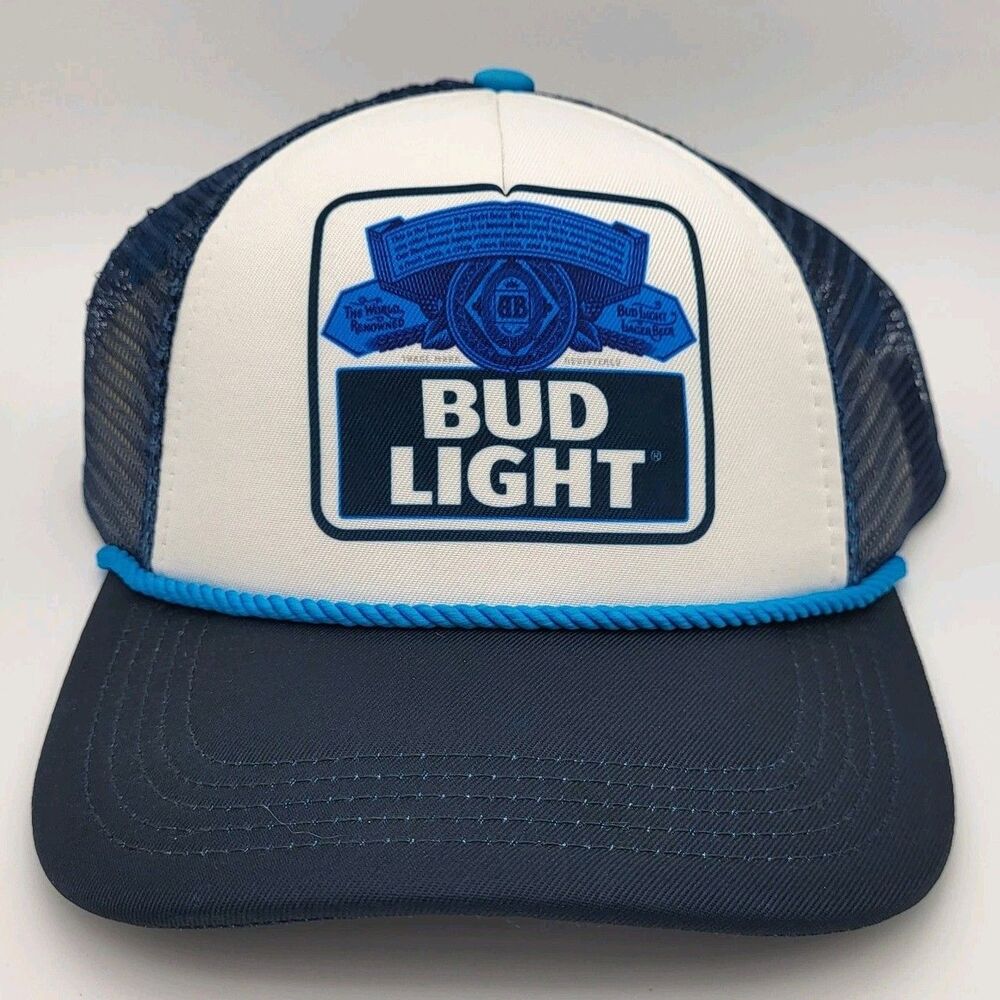 Bud Light Rope Trucker Hat Snapback Cap H3 Headwear Pugs Apparel 7-Eleven NWT